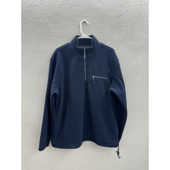Izod Preform X Mens Sweatshirt Size Large Blue Fleece Pullover 1/4 Zip - Picture 1 of 12